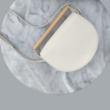 White leather crossbody handbag