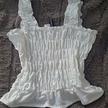 Weisses Smock-Top