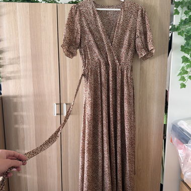 Robe longue imprimée léopard