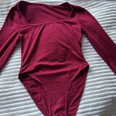 Body maniche lunghe bordeaux