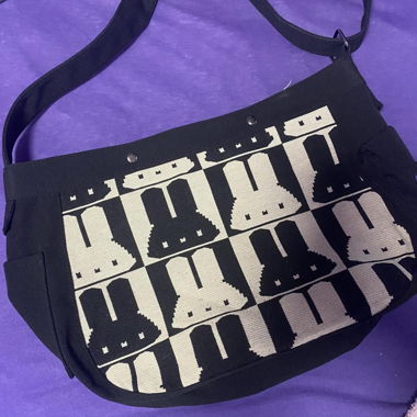 Black and cream bunny shoulder bag