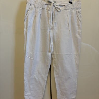 Pantalon court en lin et coton Zara blanc