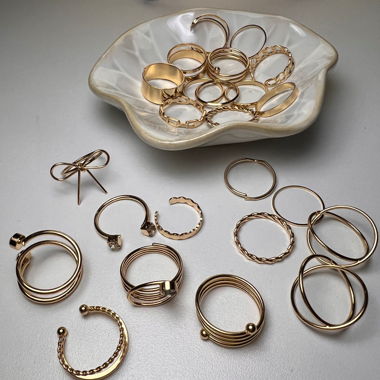24 Goldfarbene Ring-Set Mischung