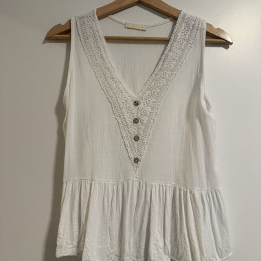 White Lace Tank Top Blouse