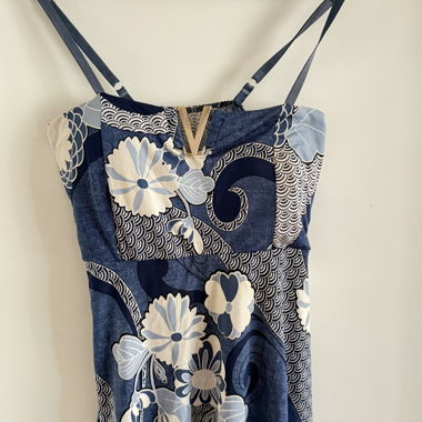 Top camisole blu floreale