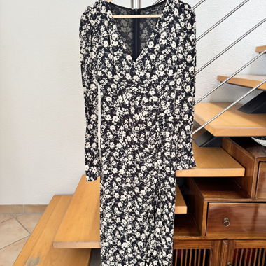 Black and white floral dress