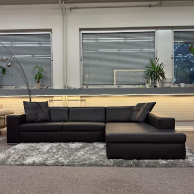 Ewald Schillig Pashmina corner sofa in brown leather