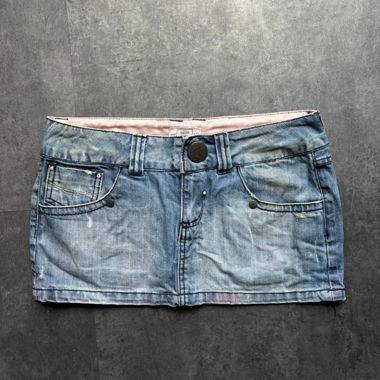 „Pink shot“ Denim-Minirock