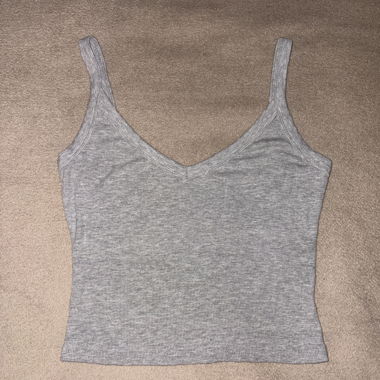 Grey spaghetti-strap top