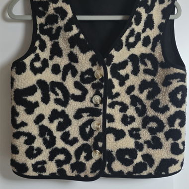 Gilet con stampa leopardo