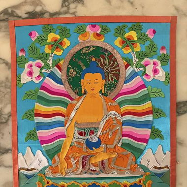 Tangka Buddha Shakyamuni "Ciotola Blu"