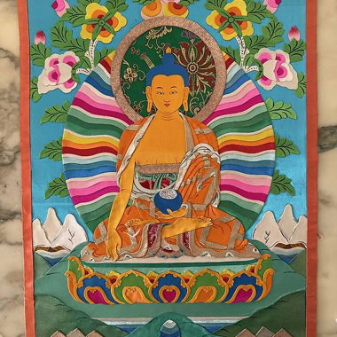 Tangka Buddha Shakyamuni "Ciotola Blu"