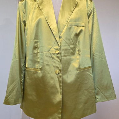 H&M Satin Blazer in Yellow-Green