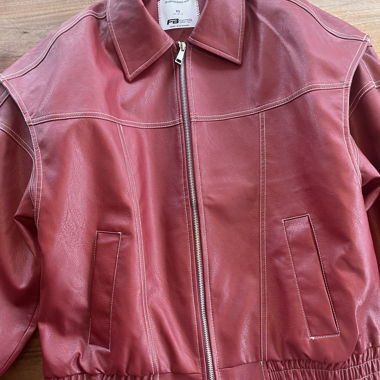 Red Faux Leather Jacket