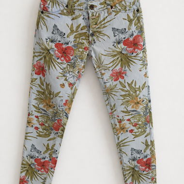 Jean Please imprimé floral multicolore T36