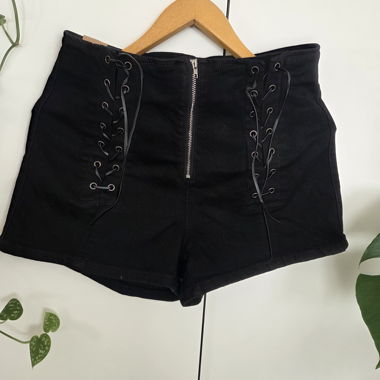 Black shorts with laces
