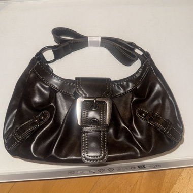 Dark brown 2000s shoulder bag with buckle