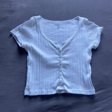 Camicia bianca con bottoni Brandy