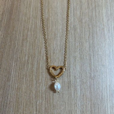 Collana in acciaio inox a forma di cuore