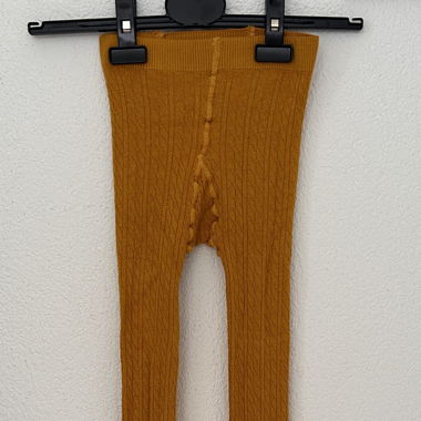 Strumpfhose senfgelb mit Muster 