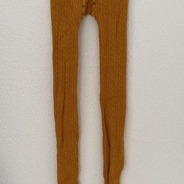 Strumpfhose senfgelb mit Muster 