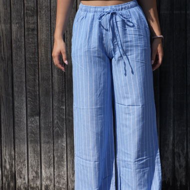 Pantalon à rayures bleues