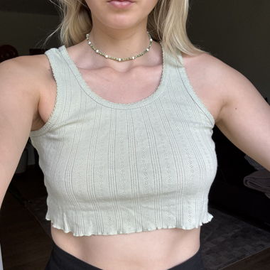 Haut court tricot menthe