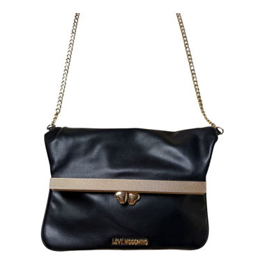 Borsa a tracolla nera Love Moschino con catena