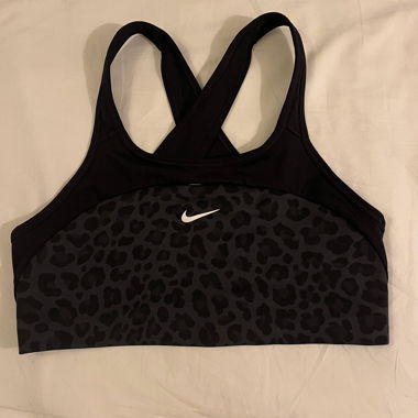 Nike reggiseno sportivo Dri-Fit nero e leopardo