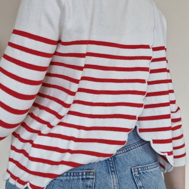 Striped scallop knit top Sezane