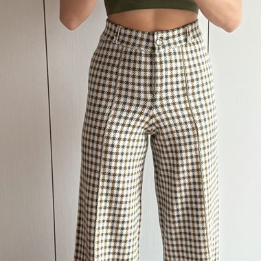 Pantalon large à carreaux