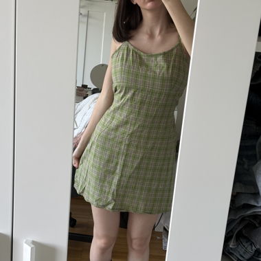 Grün weisses mini Kleid 