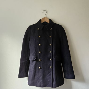 ZARA Woman navy double-breasted coat