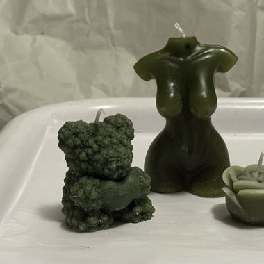 Grünes Selfmade Kerzen set 