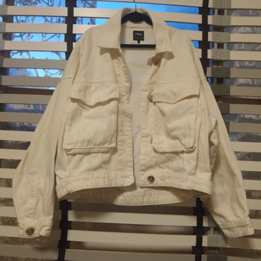 Zara creme Jeans-Jacke