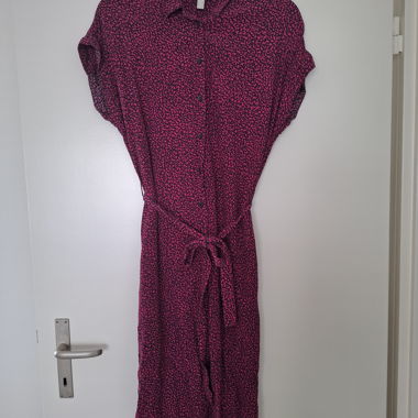 ESPRIT Hemdkleid pink/schwarz