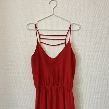 Red silk dress 