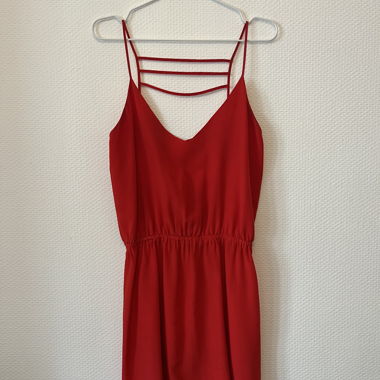 Red silk dress 