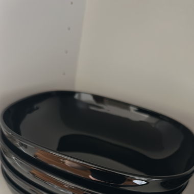 4x Teller Schwarz Gross
