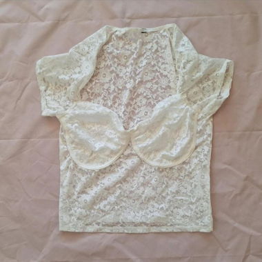 White seethrough lace top