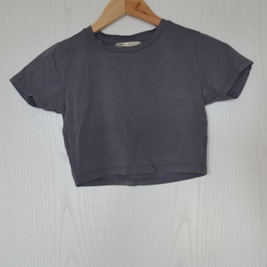 Graublaues Crop Top, Grösse XS, Summer Basics