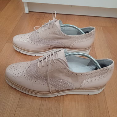 Pink Leather Derby Shoes