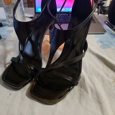 Black high-heel sandals
