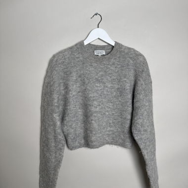 Pull en laine gris court