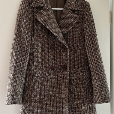 Cross-Front Tweed Coat