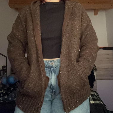 soft grey brand vintage brown wool jacket