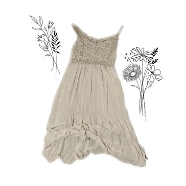 Beiges Sommerkleid