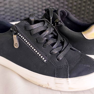 Black Sneakers with Zipper