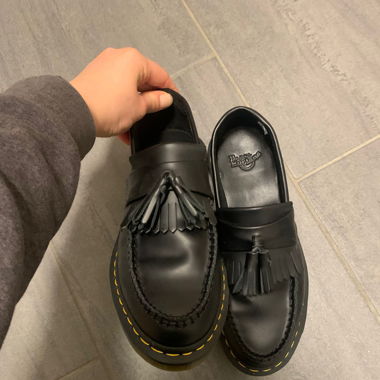 Dr.Martens Adrian Yellow Stitch Leather Loafers