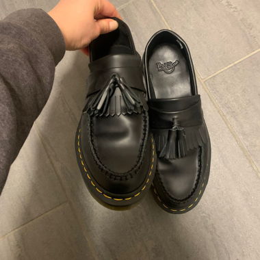 Dr.Martens Adrian Yellow Stitch Leather Loafers